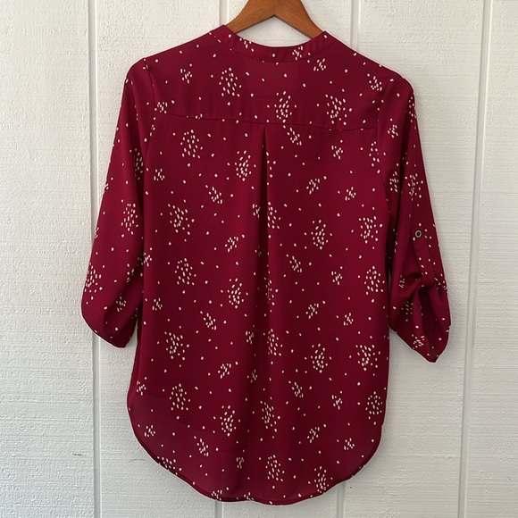 LUSH Top in Berry-Cream color with a Dotted Print - Picture 5 of 5
